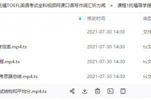 课程1托福导学授课老师:翟少成备考知识点整理讲义视频课程